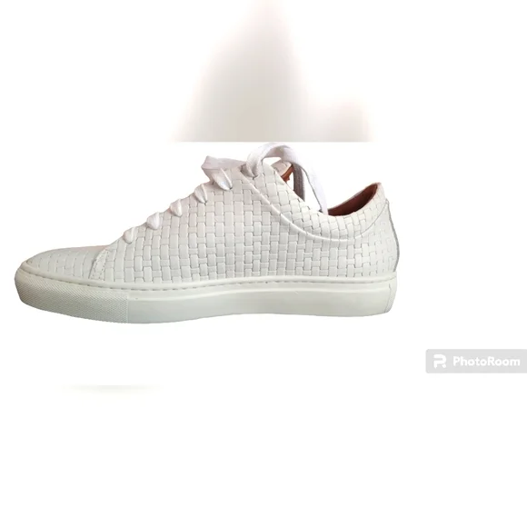Aquatalia NWOB Men's Woven Sneakers Shoes Size US White Made In Italy